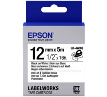 Epson LabelWorks LK-4WBQ, páska pro tiskárny etiket, 12mm, 5m, černo-bílá C53S654024