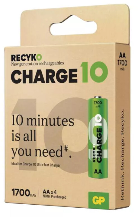 GP nabíjecí baterie ReCyko Charge 10 AA (HR6) 1700mAh, 4ks_856981122