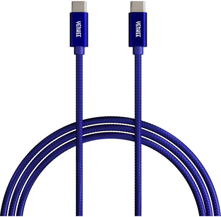 YENKEE kabel YCU C102 BE USB-C, 60W, 2m, modrá_707195201