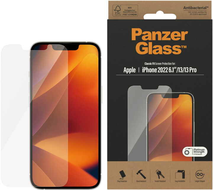 PanzerGlass ochranné sklo pro Apple iPhone 14/13/13 Pro (Classic Fit)_350669475