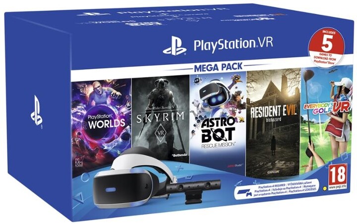 PlayStation VR v2 + Kamera v2 + 5 her (VR Worlds, Skyrim VR, Astrobot, RE VII, Everybody&#39;s Golf)_499352940