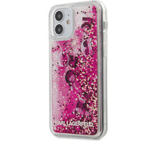 KARL LAGERFELD ochranný kryt Liquid Glitter Charms pro iPhone 12 Mini (5.4&quot;), růžová_780374583
