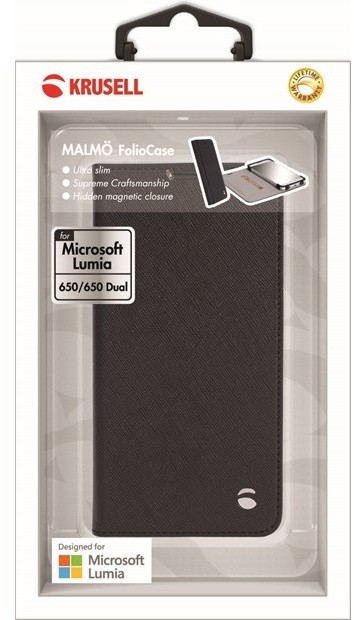 Krusell flipové pouzdro MALMÖ FolioCase pro Lumia 650, černá_168586946