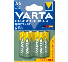 VARTA nabíjecí baterie Recycled AA 2100 mAh, 5+1ks 56816101476