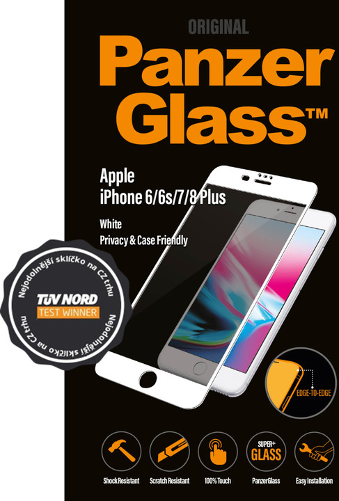 PanzerGlass Edge-to-Edge pro Apple iPhone 6/6s/7/8 Plus, bílé_1273014501