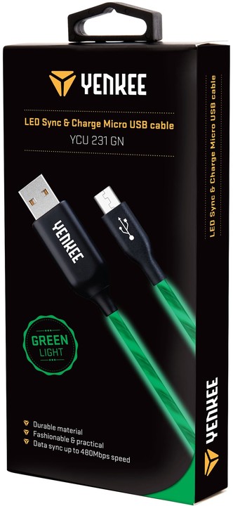 YENKEE YCU 231 GN kabel LED Micro USB_1563745663