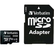 Verbatim MicroSDXC 64GB (Class 10) + SD adaptér