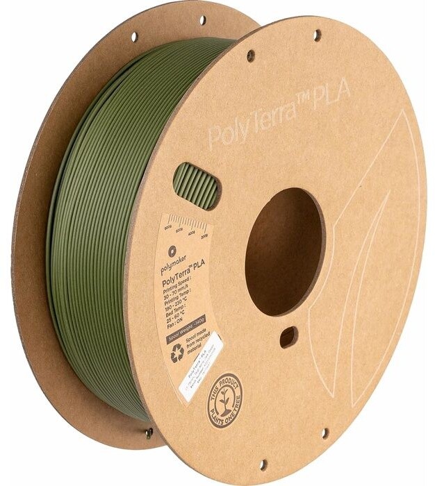 Polymaker tisková struna (filament), PolyTerra PLA, 1,75mm, 1kg, tmavě zelená_1955141068
