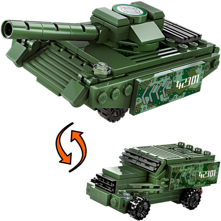 Stavebnice Qman - War-Spirit Wheeled Tank (42301), sada 8v1_1512464115