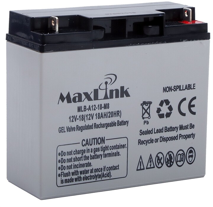 MaxLink baterie AGM 12V/18Ah, olověný akumulátor F (M5)_1687573816