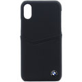 BMW Soft kožený zadní kryt pro iPhone X, černý