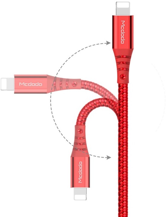 Mcdodo Flash datový kabel Lightning, 1,8m, červená_190084754