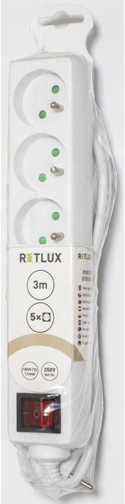 Retlux prodlužovací přívod RPC 30, 5 zásuvek, s vypínačem, 3m, bílá_943436672