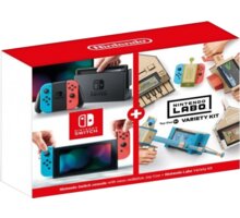 Nintendo Switch (2019), červená/modrá + Nintendo Labo Variety Kit_1746506346