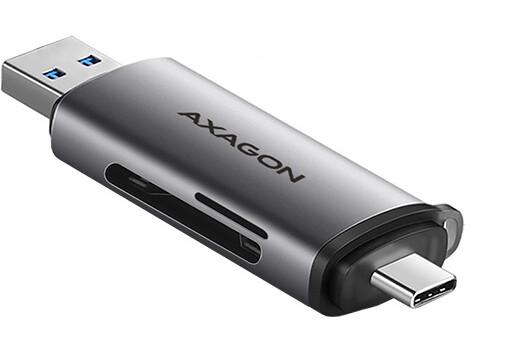 AXAGON CRE-SAC, USB3.2 Gen 1 Type-C + Type-A, externí čtečka