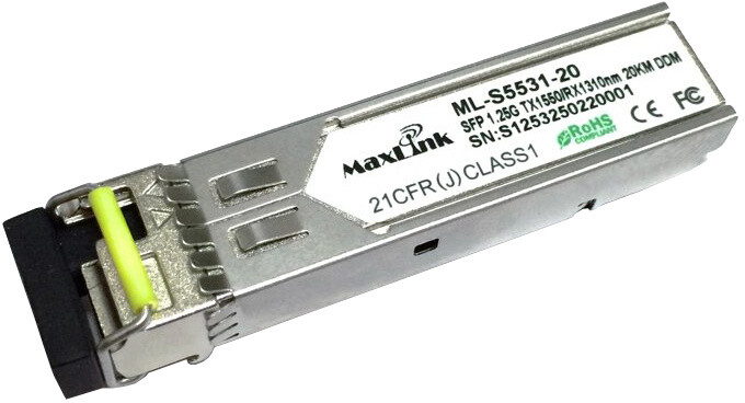 MaxLink SPF modul 1,25Gbit, SM, 1550/Rx1310nm, 3km, 1x LC konektor, DDM, Cisco kompatibilní_817317046