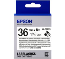 Epson LabelWorks LK-7WBVS, páska pro tiskárny etiket, 36mm, 8m, černo-bílá_397880101