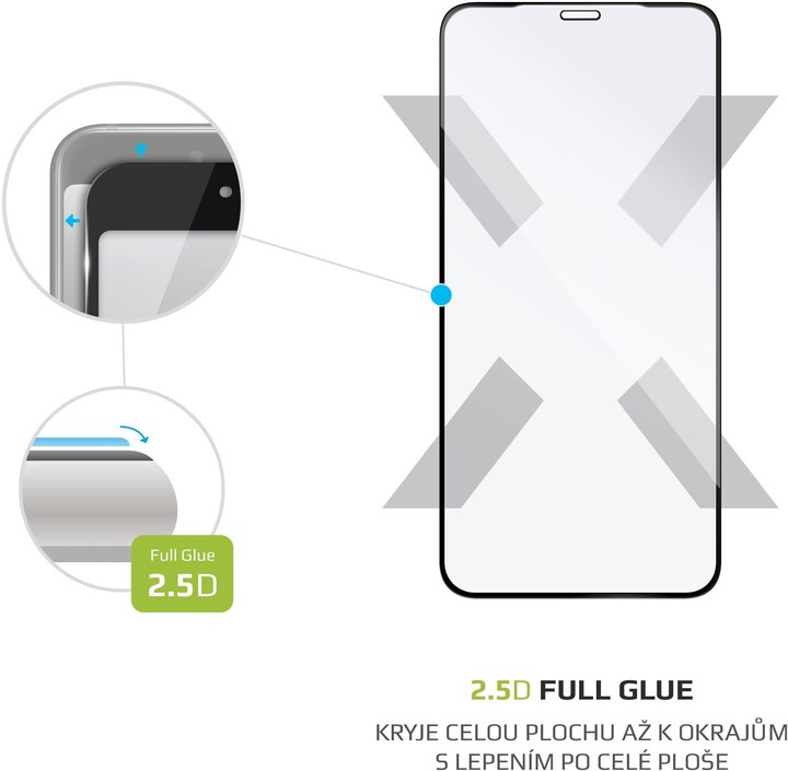 FIXED ochranné tvrzené sklo Full-Cover pro iPhone XS Max/11 Pro Max, lepení přes celý displej, černá_1330772225