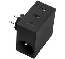 USBEPower HIDE Power Hub charger 3USB/2plugs, černá_206080870