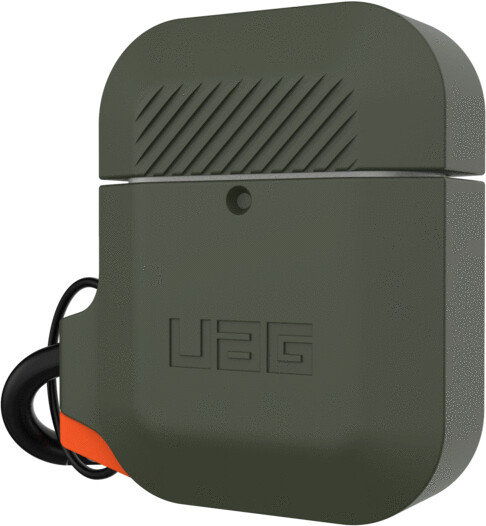 UAG silikonové pouzdro pro Airpods, olivovo/oranžová_210241436