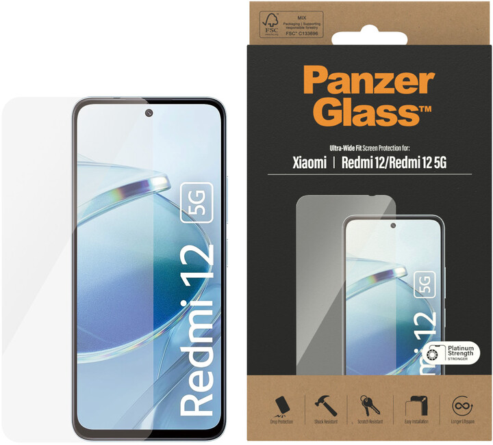 PanzerGlass ochranné sklo pro Xiaomi Redmi 12/12 5G, Ultra-Wide Fit_1119288784