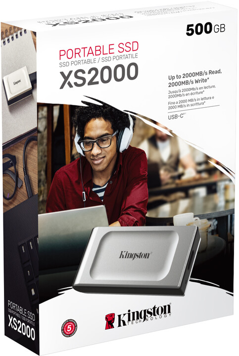 Kingston XS2000 - 500GB, stříbrná_1233683304