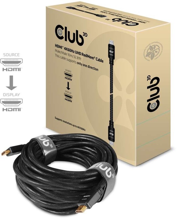 Club3D kabel HDMI 2.0 aktivní, High Speed 4K UHD, Redmere (M/M), 10m_1709780231