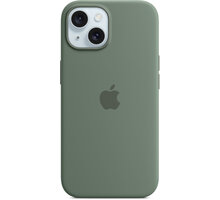 Apple Silikonový kryt s MagSafe pro iPhone 15, cypřišově zelená_845037860