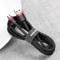 Baseus odolný nylonový kabel USB Micro 2.4A 1M, červená + černá_1125504407