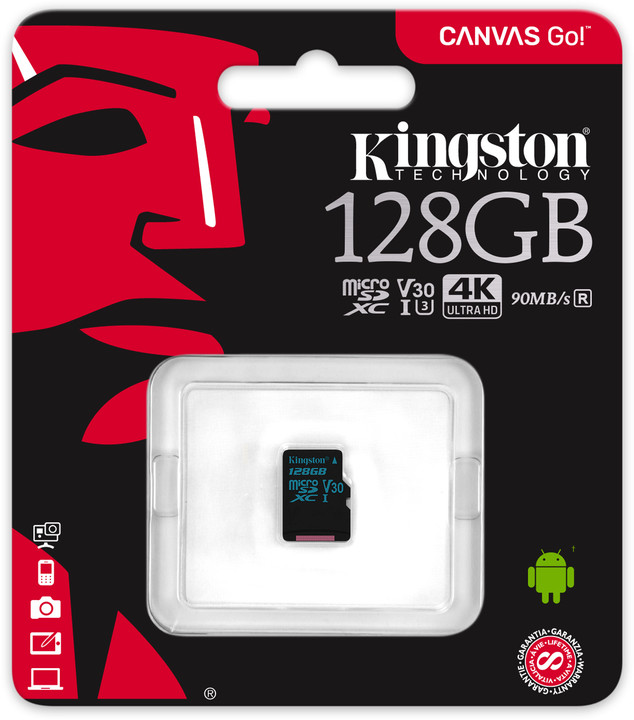 Kingston Micro SDXC Canvas Go! 128GB 90MB/s UHS-I U3_17078031
