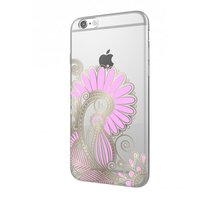 EPICO pružný plastový kryt pro iPhone 6/6S HOCO FLOWERS - transparentní bílá/růžová_612950309