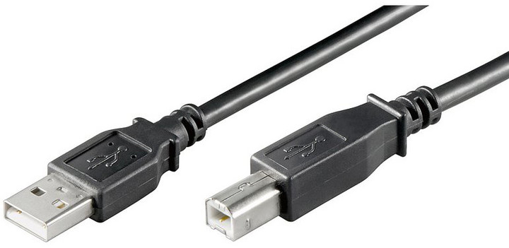 PremiumCord kabel USB 2.0, A-B, 1m, černá