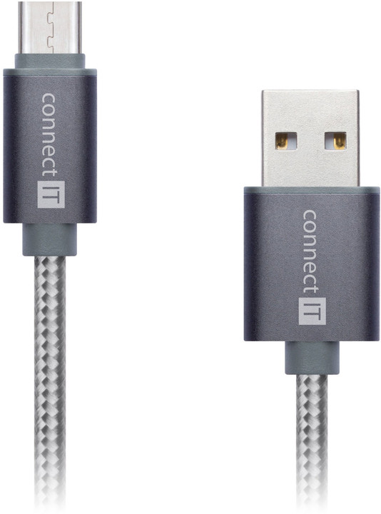 CONNECT IT Wirez Premium Metallic USB C - USB, silver gray, 1 m_96814503