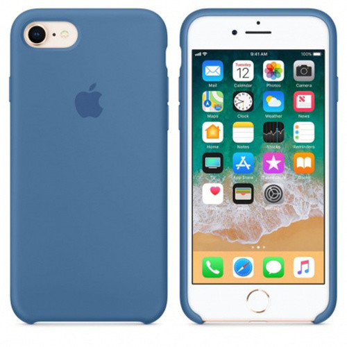 Apple silikonový kryt na iPhone 8 / 7, džínově modrá_1780361936