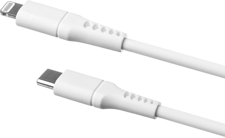 FIXED nabíjecí a datový kabel Liquid silicone USB-C - Lightning, MFi, PD, 0.5m, bílá_946696958