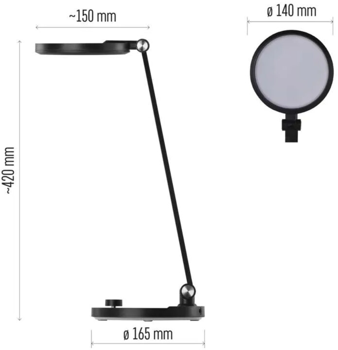 Emos LED stolní lampa CHARLES, černá_2045014245