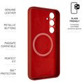 FIXED kožený zadní kryt MagLeather s podporou Magsafe pro Samsung Galaxy S24, červená_977546918