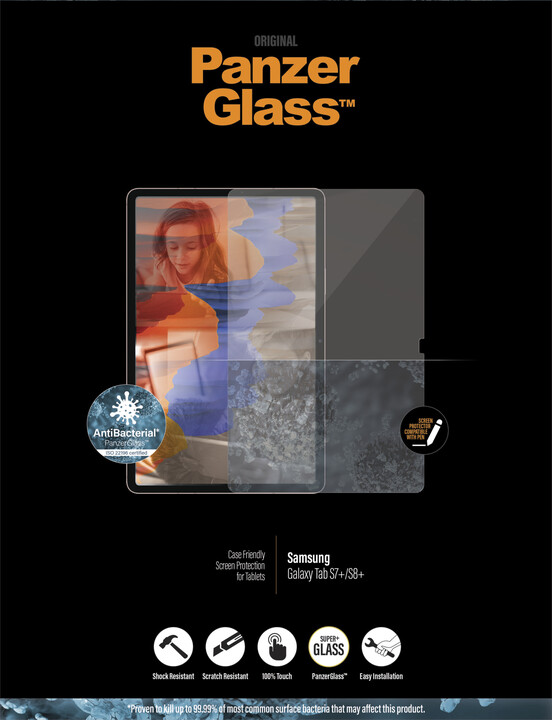 PanzerGlass Edge-to-Edge pro Samsung Galaxy Tab S7+/S8+/S9+/S9 FE+, čirá_1650623281