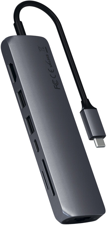 Satechi USB-C Multiport - 1xHDMI 4K,2x USB-A,1x SD,1x Ethernet, šedá_117319048