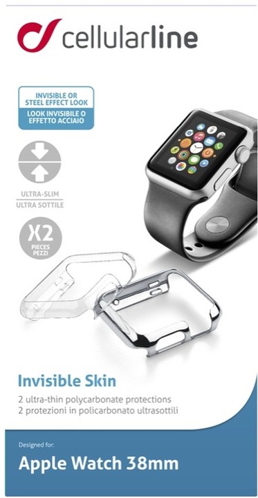 CellularLine Invisible ochranný kryt pro Apple Watch 38mm, 2ks_1517903832