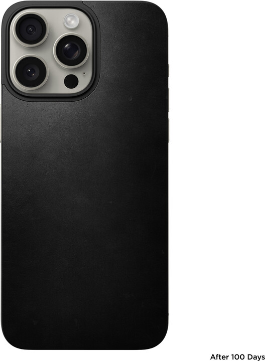 Nomad kožený ochranný kryt Magnetic Horween pro Apple iPhone 15 Pro Max, černá_678407258