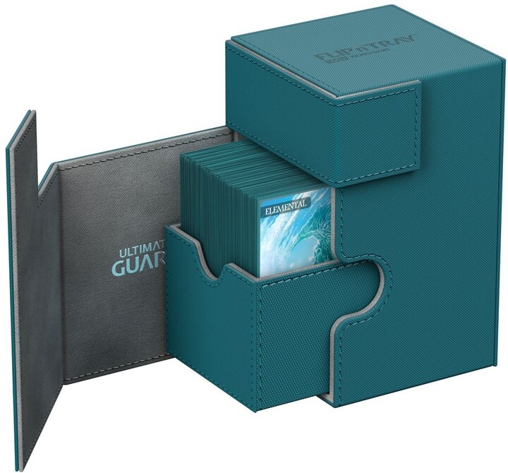 Krabička na karty Ultimate Guard - FlipNTray 100+, petrlejově modrá_1864959001