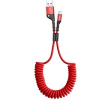 Baseus nabíjecí / datový kabel Fish Eye USB-A - Lightning, pružinový, 1m, červená