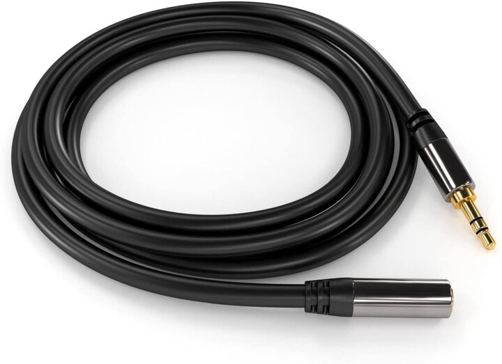 PremiumCord prodlužovací kabel Jack 3.5mm, M/F, HQ, stíněný, 1.5m, černá