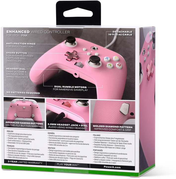 PowerA Enhanced Wired Controller, růžová (PC, Xbox Series, Xbox ONE)_564407325