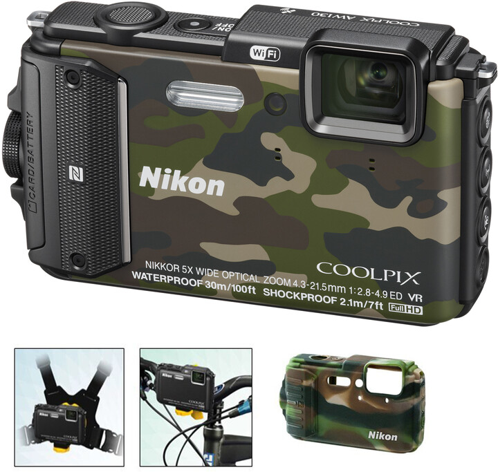 Nikon Coolpix AW130, Outdoor Kit, camouflage_883252771