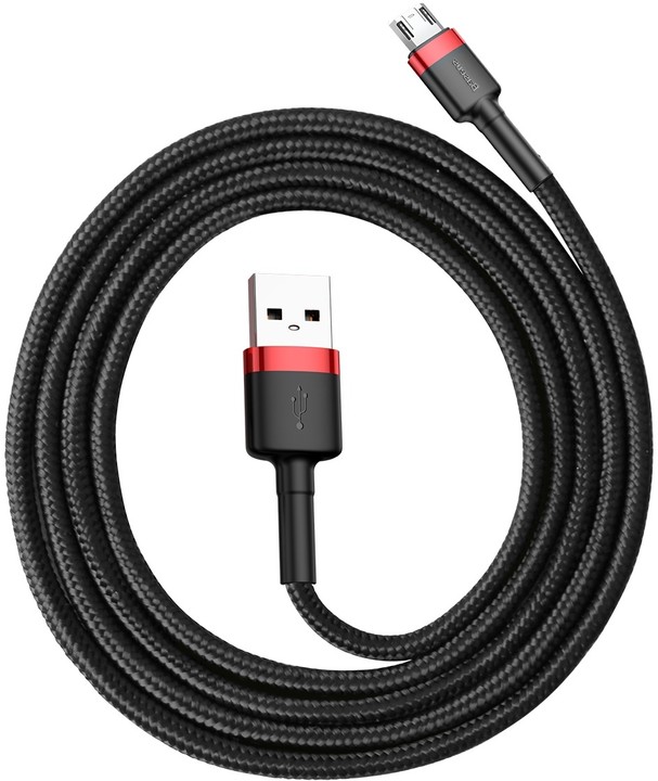 Baseus odolný nylonový kabel USB Micro 1.5A 2M, červená + černá_28559550