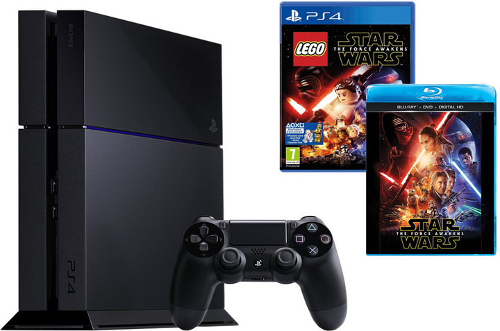 PlayStation 4, 1TB, černá + LEGO Star Wars: The Force Awakens + film SW: The Force Awakens_1958518148