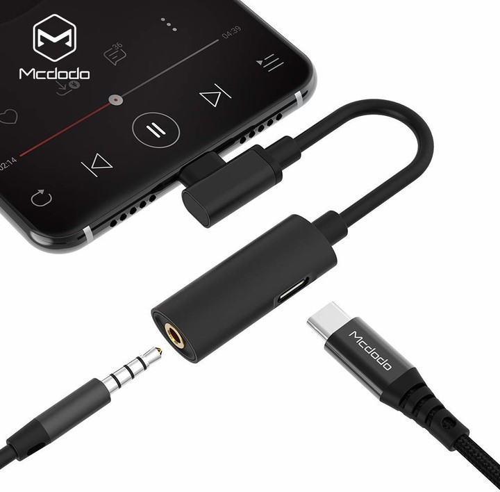 Mcdodo audio redukce z USB-C- na DC 3.5mm, černá_45195032