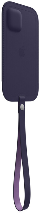 Apple kožený návlek s MagSafe pro iPhone 12/12 Pro, tmavě fialová